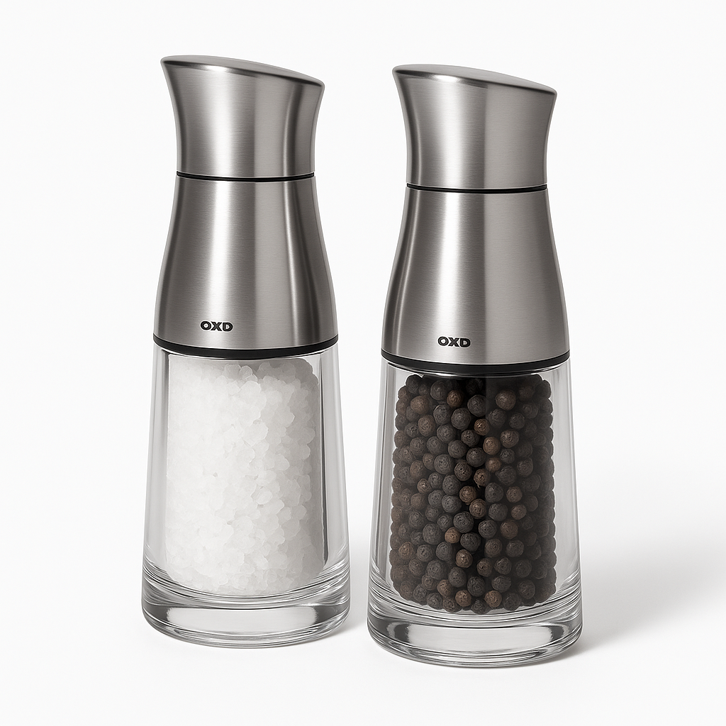 OXO Steel Gravity Salt and Pepper Grinder Set